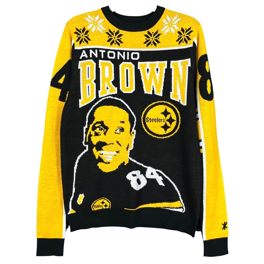NFL TEAM APPAREL Antonio Brown PITTSBURGH STEELERS #84 Fair Isle Sweater S